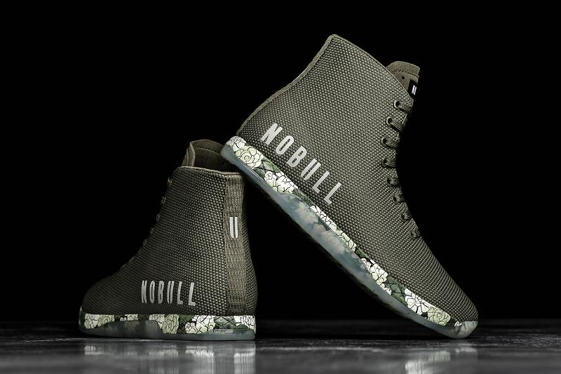 Olive Nobull High-Top Army Succulent Men's Trainers | CA G1283S